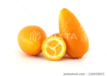 Fresh kumquats showing vibrant orange color and juicy texture 126059655