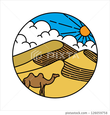 natural scenery in the frame illustration natural scenery in the frame illustration 126059758