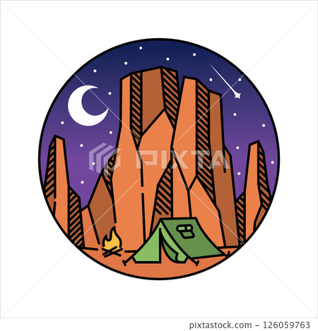 natural scenery in the frame illustration natural scenery in the frame illustration 126059763