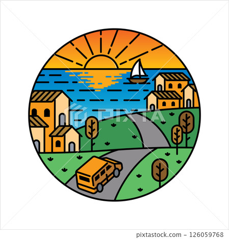 natural scenery in the frame illustration 126059768