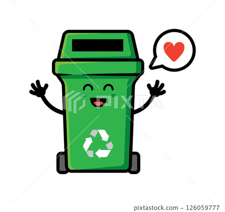 Trash can mascot character design vector 126059777