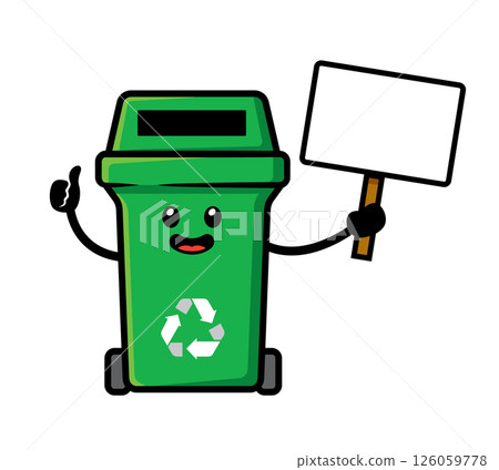 Trash can mascot character design vector Trash can mascot character design vector 126059778