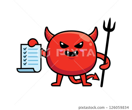 Cute devil mascot character design vector Cute devil mascot character design vector 126059834