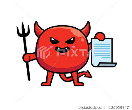 Cute devil mascot character design vector 126059847