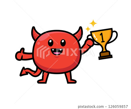 Cute devil mascot character design vector 126059857