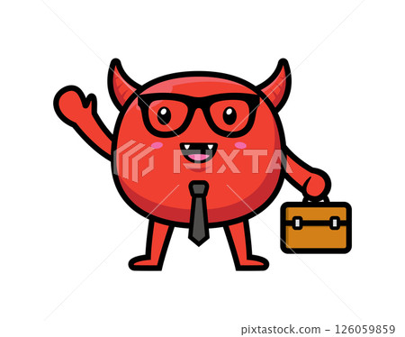 Cute devil mascot character design vector Cute devil mascot character design vector 126059859