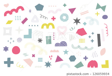 Hand-drawn style decoration, rough, doodle, decoration, material, illustration, vector, decoration, wavy line, dashed line, star, rain, set Hand-drawn style decoration, rough, doodle, decoration, material, illustration, vector, decoration, wavy line, dashed line, star, rain, set 126059934