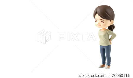 一位患有背痛的婦女的插圖 一位患有背痛的婦女的插圖 126060116