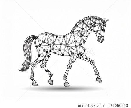 Horse Chinese Zodiac AI Generation New Year's Card 126060360
