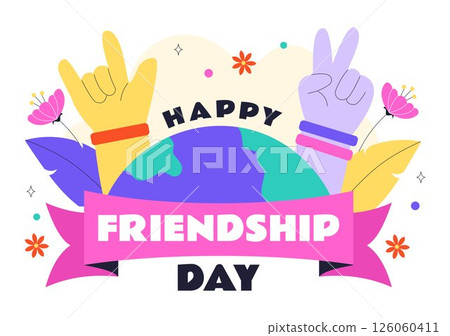 Happy Friendship Day Vector Illustration Featuring Young Boys and Girls Hugging Each Other or Putting Their Hands Together in a Flat Background Happy Friendship Day Vector Illustration Featuring Young Boys and Girls Hugging Each Other or Putting Their Hands Together in a Flat Background 126060411