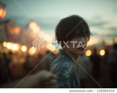 Summer festival date with your lover wearing yukata 126060428