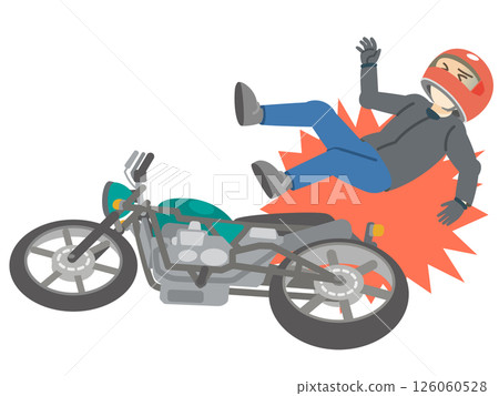 Falling over a motorcycle 126060528