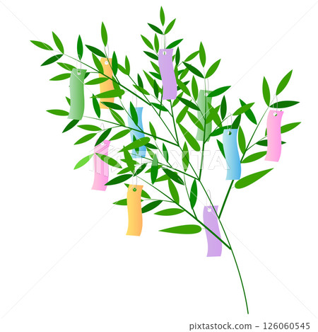 七夕竹草條裝飾圖標 126060545