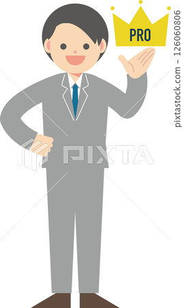 A man in a suit showing his professionalism 126060806