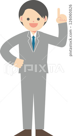 A man in a suit pointing his index finger A man in a suit pointing his index finger 126060826