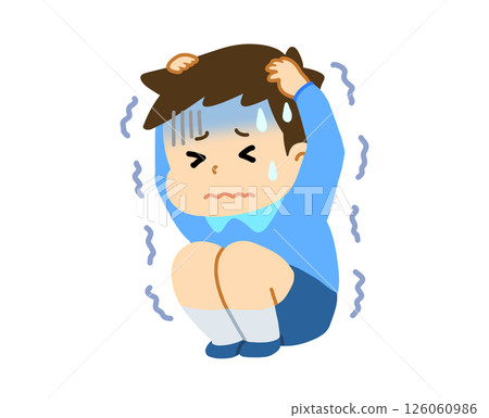 Illustration of a scared boy 126060986