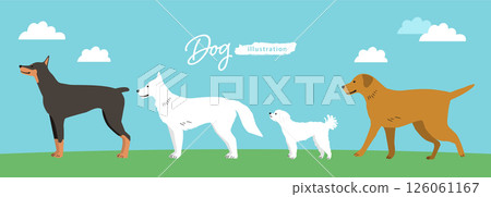 Dog illustration set 4 126061167
