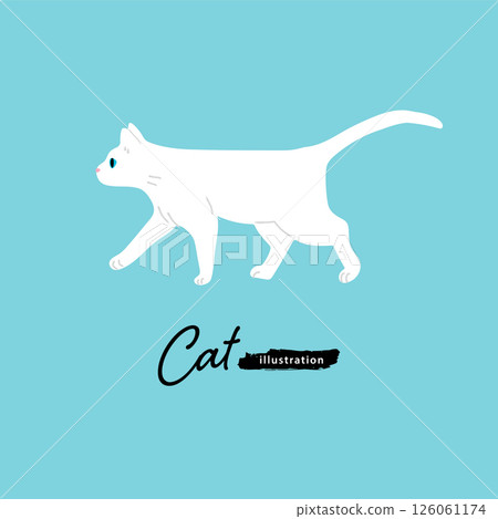 White cat illustration 126061174