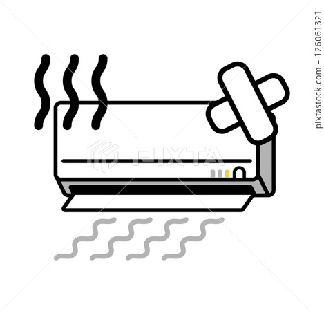 A simple illustration of a broken air conditioner 126061321