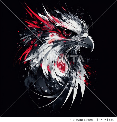 Majestic eagle emerging from abstract brushstrokes, a portrait of power and beauty Majestic eagle emerging from abstract brushstrokes, a portrait of power and beauty 126061330
