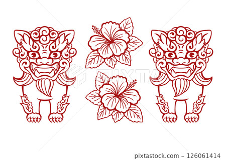 Shisa and Hibiscus 126061414
