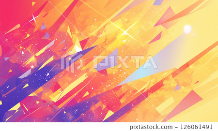 Summer color polygon background AI image 126061491