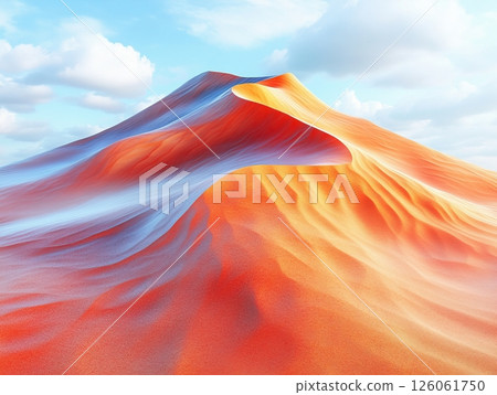Orange sand dunes stretching under a cloudy sky 126061750