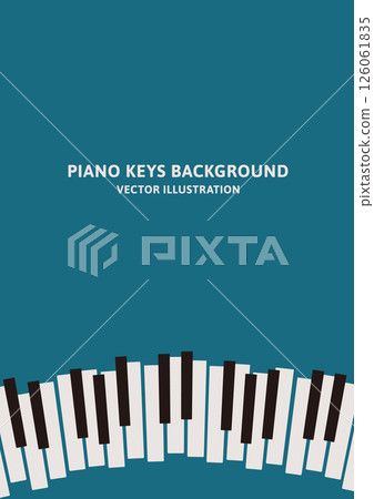 Vertical A-size background material. Vector illustration data of a retro design of curved piano keys Vertical A-size background material. Vector illustration data of a retro design of curved piano keys 126061835