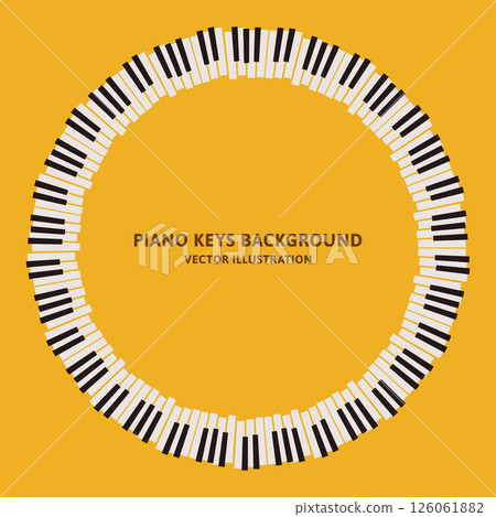 鋼琴鍵復古設計向量插圖資料:圓形框架材料 鋼琴鍵復古設計向量插圖資料:圓形框架材料 126061882