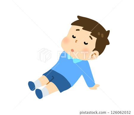 Illustration of a boy looking bored Illustration of a boy looking bored 126062032