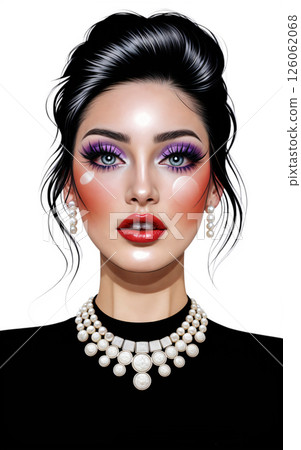portrait of a beautiful woman with bright makeup 126062068