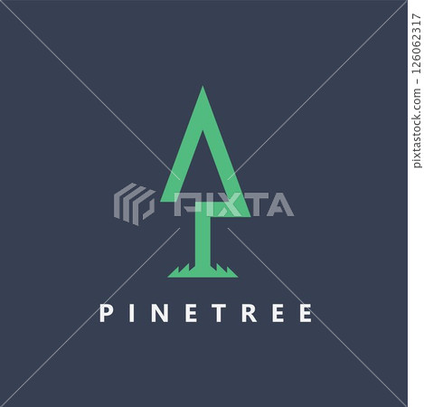 Pine tree vector letter P for outdoor and nature sportswear and equipment brand identity logo, also suitable for brands in other fields Pine tree vector letter P for outdoor and nature sportswear and equipment brand identity logo, also suitable for brands in other fields 126062317