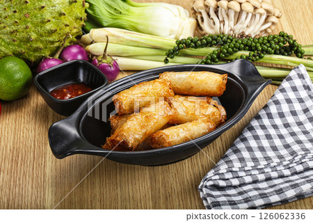 Vietnamese cuisine fried spring roll 126062336