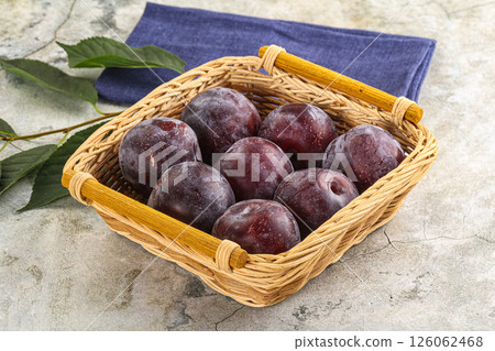 Ripe sweet tasty blue plum 126062468