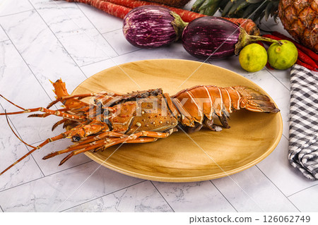 Luxury expensive boiled spiny lobster Luxury expensive boiled spiny lobster 126062749