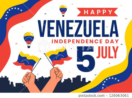 Happy Venezuela Independence Day Vector Illustration on July 5, featuring National Flags, Balloons, and Confetti for the Memorial Holiday Background Happy Venezuela Independence Day Vector Illustration on July 5, featuring National Flags, Balloons, and Confetti for the Memorial Holiday Background 126063061