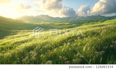 summer landscape with mountains and hills summer landscape with mountains and hills 126063334