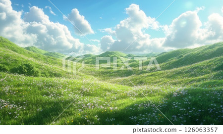 beautiful landscape with mountains and clouds 126063357