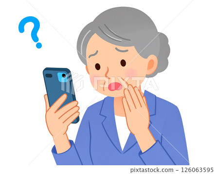 Elderly people, smartphones, problems 126063595