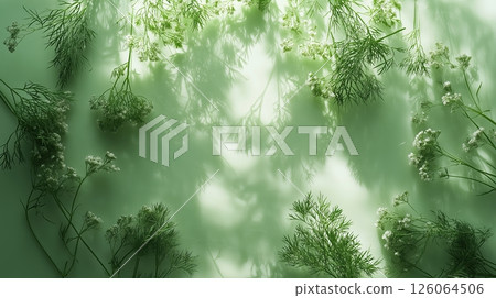 Bright Composition of Dill and Parsley with Floral Accents 126064506