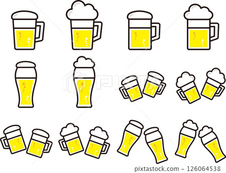 Simple beer illustration set 126064538