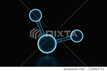 Holographic image of molecule, futuristic element, Holographic image of molecule, futuristic element, 126064722