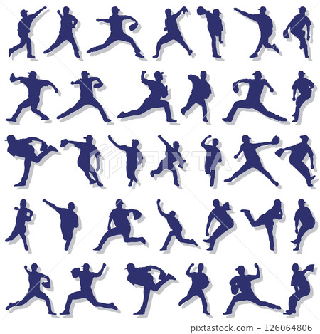 插畫素材:運動剪影集棒球 插畫素材:運動剪影集棒球 126064806
