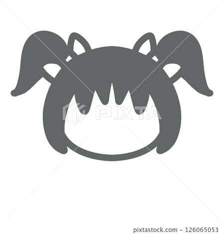 A simple pictogram of a girl wearing a ribbon A simple pictogram of a girl wearing a ribbon 126065053