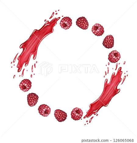 Raspberry juice splash wreath Raspberry juice splash wreath 126065068