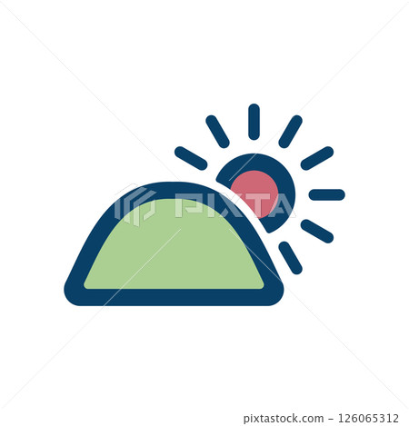 從山上看到的日出圖示插圖 126065312