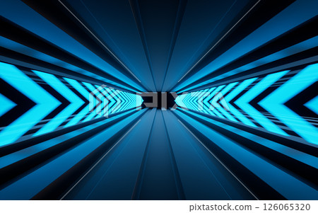 Neon lights and tunnels, 3d rendering. 126065320