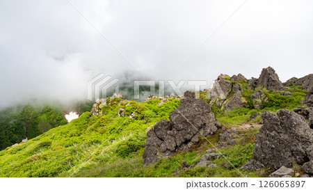 Mount Myoko shrouded in mist 126065897