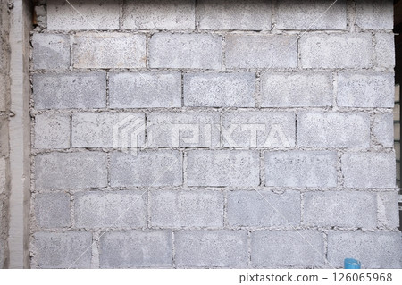 Concrete block wall background in horizontal composition. 126065968
