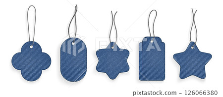 Denim texture patch set for tags Denim texture patch set for tags 126066380